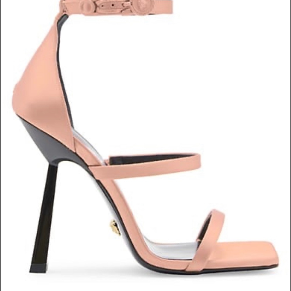 Versace 3 strips satin sandals 100% authentic or your money back.